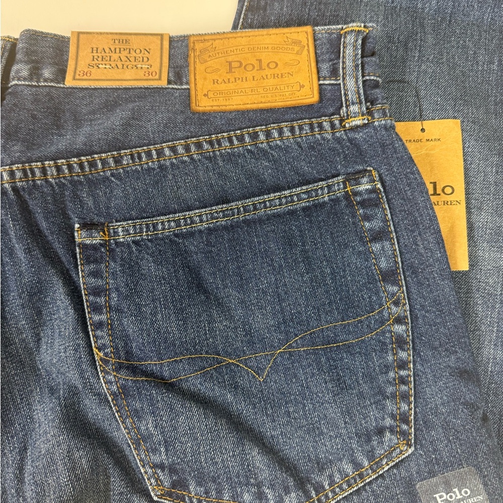 Polo Ralph Lauren Hampton Relaxed Straight Fit Cotton Denim Jeans Mens NWT - Picture 7 of 7